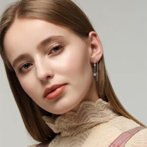 Long Copper Zircon Earrings