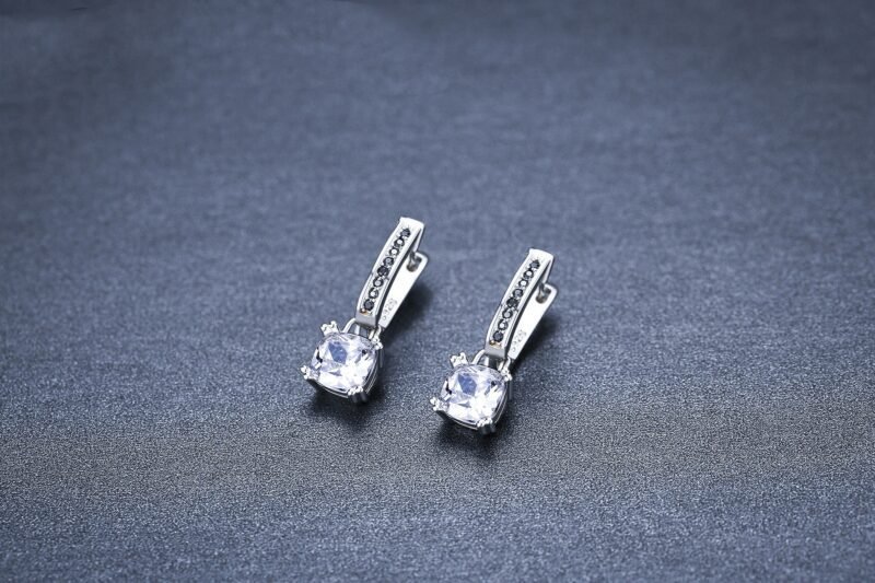 Square Zircon Earrings - Image 2