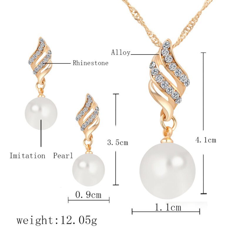 Pearl Stud Necklace Set - Image 2