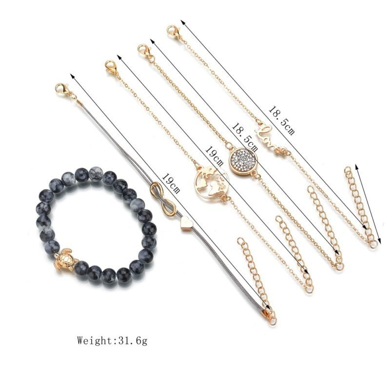 Turtle Charm Bracelet Set - Image 3