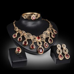 Gems Necklace & Earrings Set