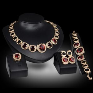 Gold Crystal Bridal Set