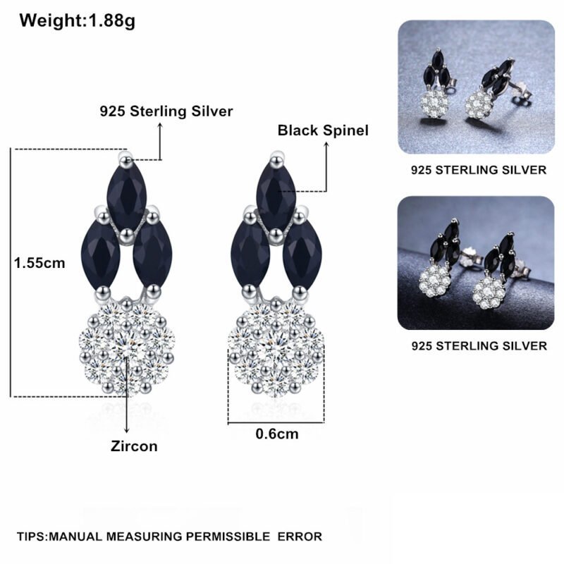 Round Diamond Zircon Earrings - Image 4