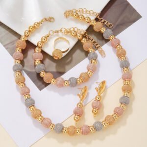 Metallic Bead Jewelry Set