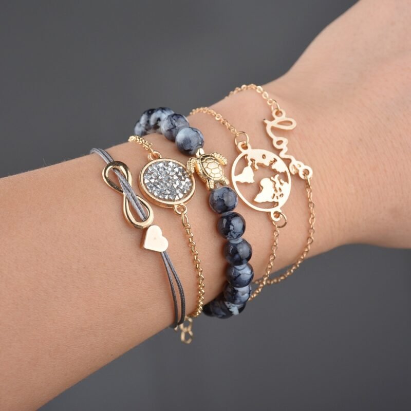 Turtle Charm Bracelet Set - Image 2