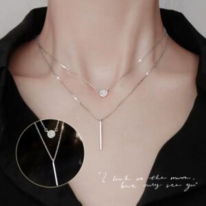 Silver Zircon Pendant Necklace