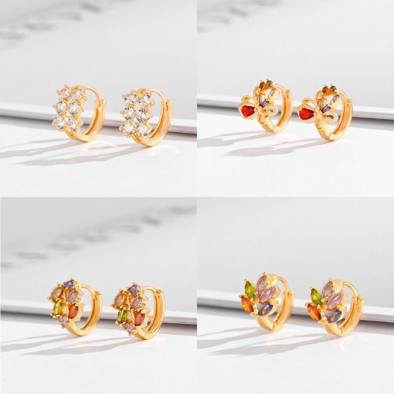 Square Crystal Zircon Earrings