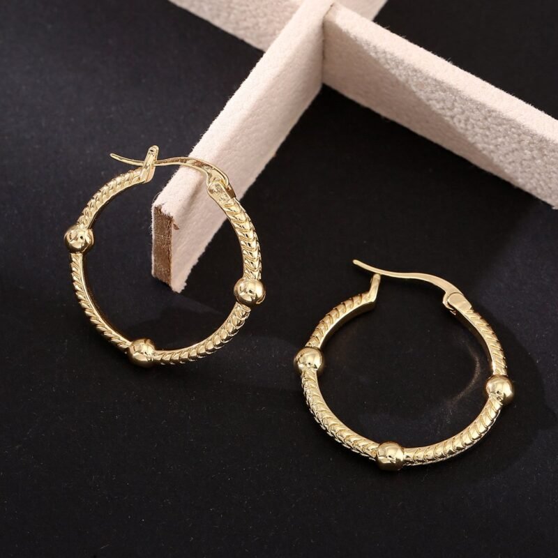 Geometric Round Statement Earrings - Image 6