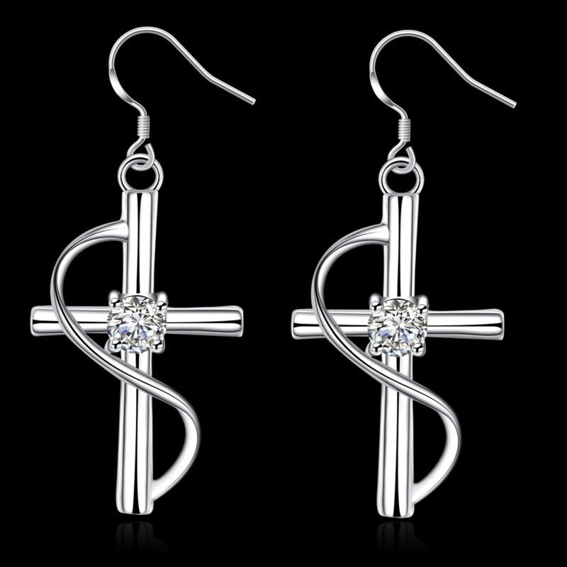Elongated Cross Earrings - Image 5